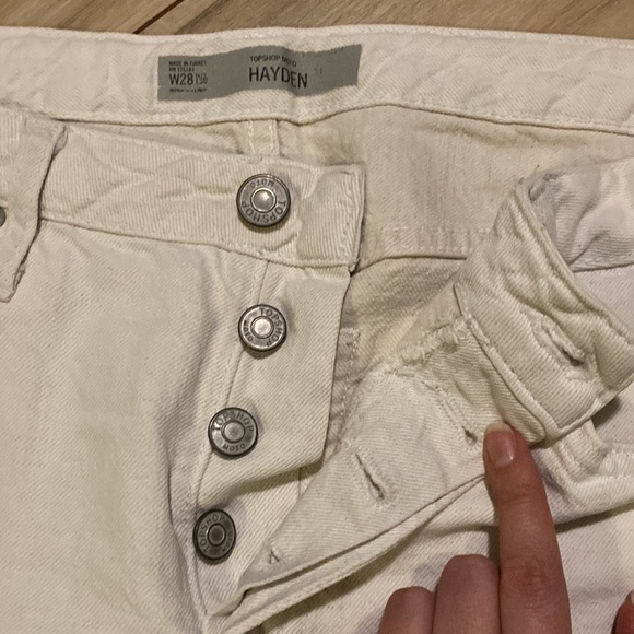 White Jean TopShop Straight Leg Crop - Picture 4 of 5
